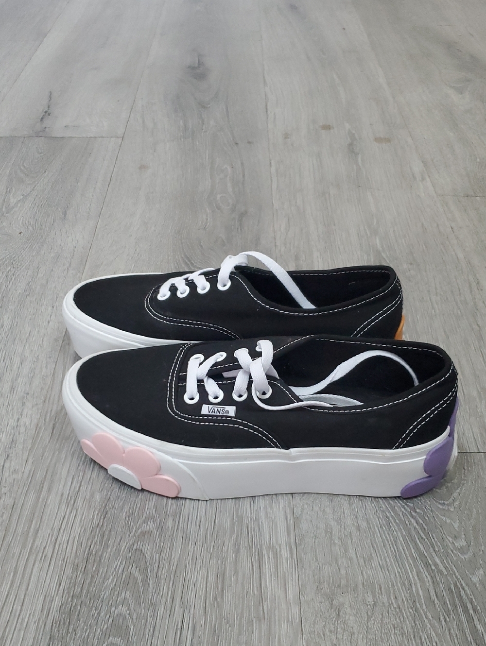 Vans Platform Stakforn Floral Skate Black Canvas Sneakers Size 7 - Picture 6 of 10